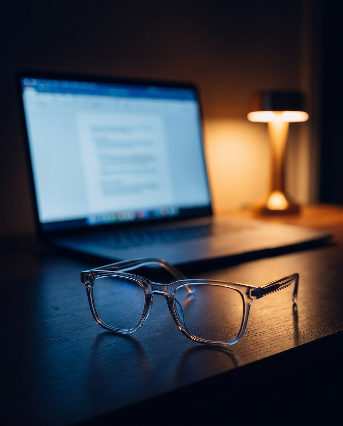 brille klar 06 laptop nachts